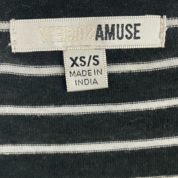 Revolve Amuse Society Basic Beach Black White Striped Knotted Midi Dress Boho S - Picture 4 of 11